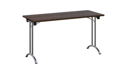 SLC 140 chrom skládací jednací stůl 1394x600, deska 25 mm, podnož chrom, deska ořech královský